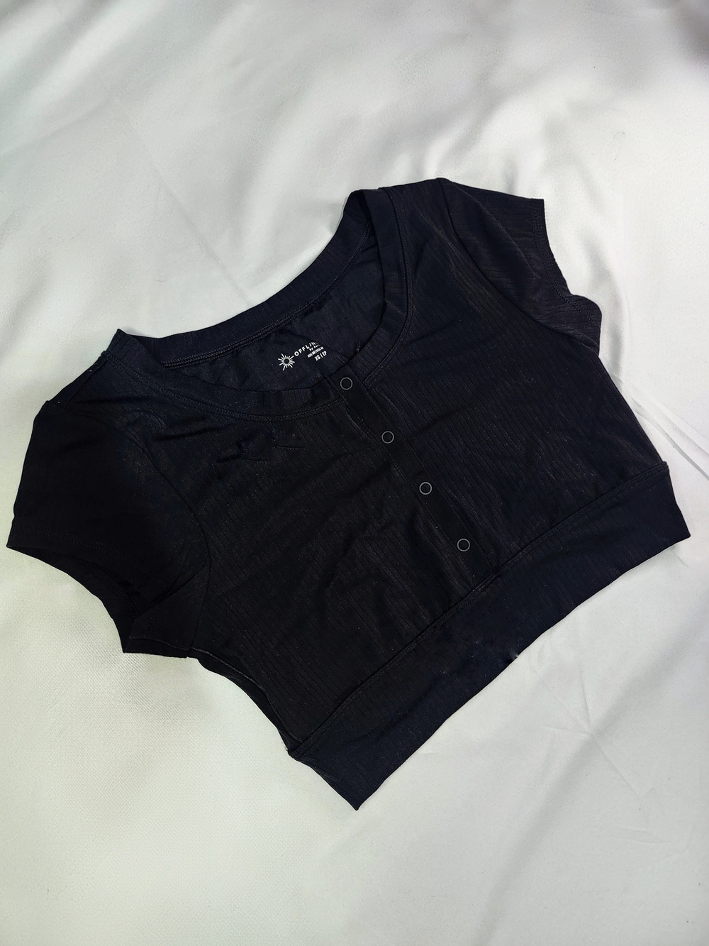 Offline By Aerie Real Me Henley Crop Top - Picture 2 of 4